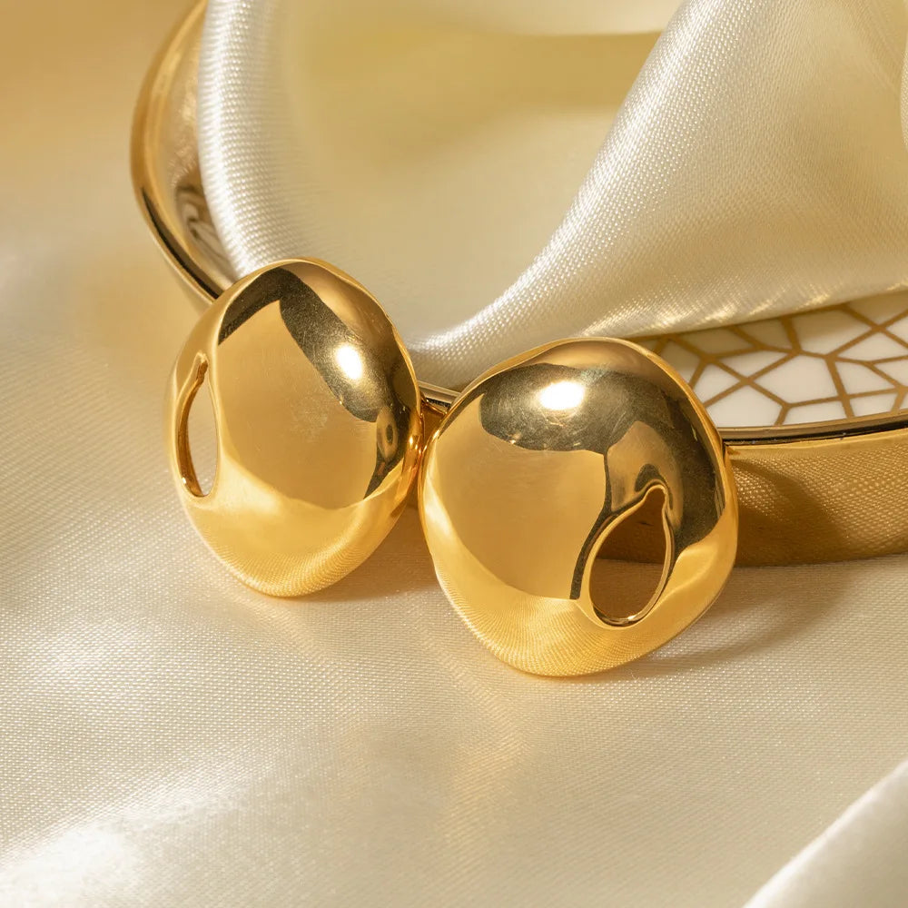Wholesale High-Polished Vintage Luxury Women's Stud Earrings Gold Plated Non-Tarnish Jewelry for Party Occasions