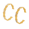 Stainless Steel Waterproof Design Jewelry 18k Gold Plated Bamboo Shaped Bead Open Bracelet YF6097