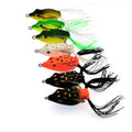 Topwater Frog Lure 55mm 12g Jumping Soft Inset Bait Hollow Body Plastic for Bass Snakehead Pike Fishing Tackle Dual-hooks