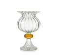 Custom Made Elegant Hand-blown Clear Delicate Glass Striped Vase for Home Decoration