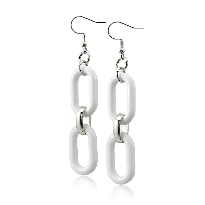 Fashion Beautiful Candy Color Long Chain Personality Earrings Trendy Cool Earrings for Woman Party Jewelry