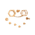 Modern Pink Paw Wall Mounted Cat Tree 3-Piece Set with Sisal Rope Hexagonal Bed Wood Cat Wall Furniture Cat Scratching Post