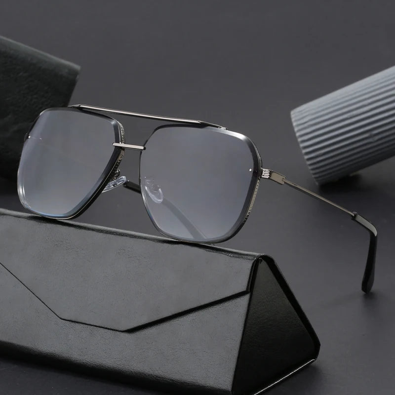 Luxury Brand Fashion Shades Eyeglasses Retro Double Beam Men Sun Glasses Women Trend Sunglasses  Custom Logo