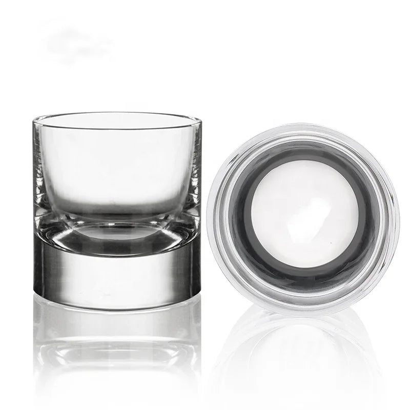 Hand Blown Crystal Classic Double Old Fashioned Thick Weighted Base Transparent Clear Whiskey Rock Glasses Customized Logo 200mL