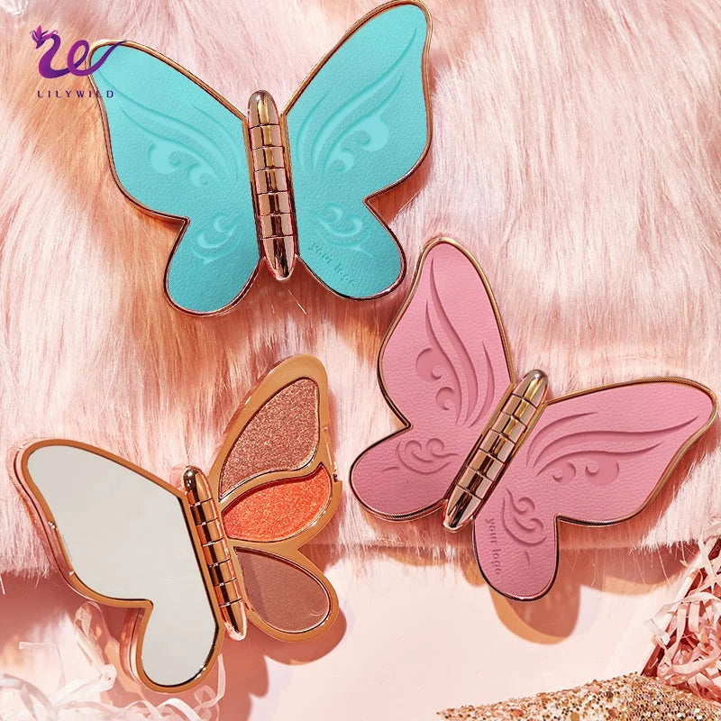 Custom Eyeshadow Palette Makeup butterfly Eyeshadow Palette Pigmented With Mirror