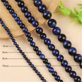 Natural Well Polished Gemstone Round Loose Beads Blue Tiger Eye Energy Stone Beaded for Jewelry Making Bracelet Necklace