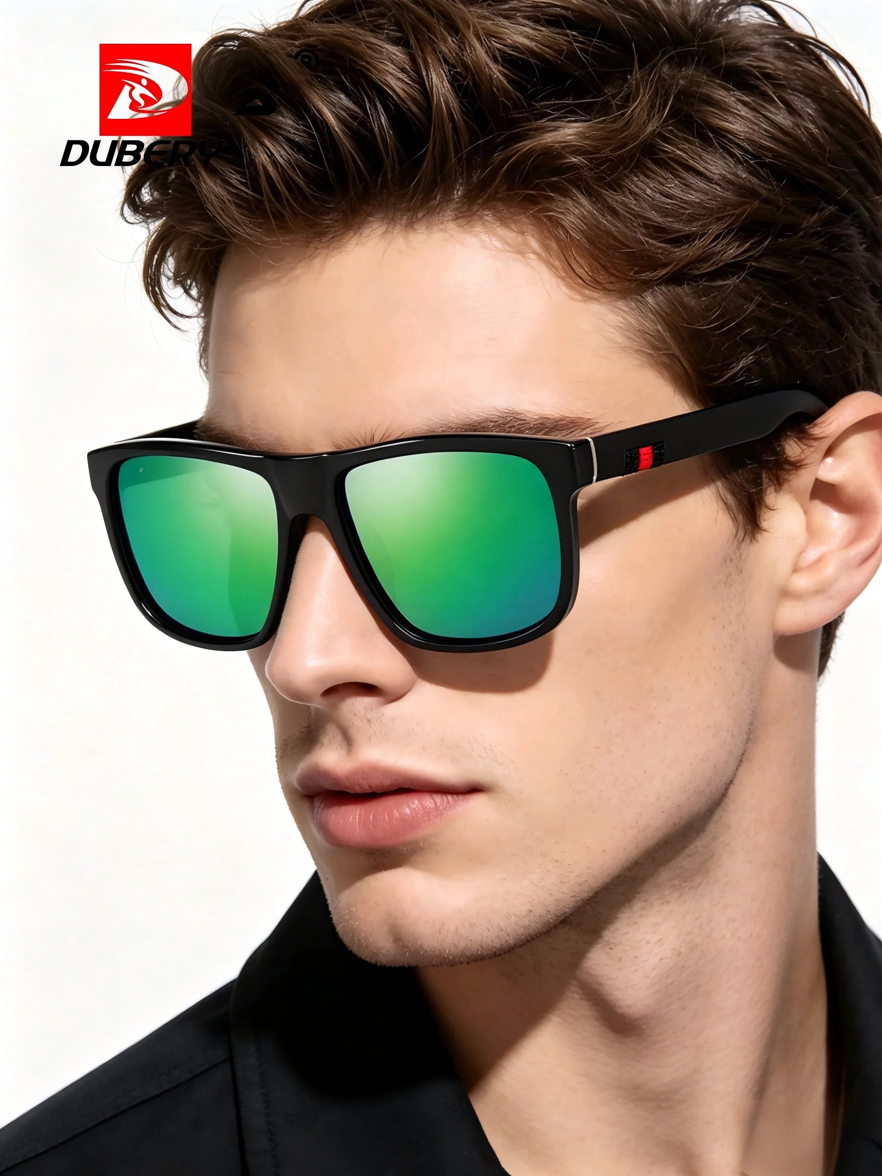 DUBERY Designer 2026 Sunglasses Unisex Adult Polarized UV400 Vintage Blue/Red Frame with PC TAC Lenses for Men & Women
