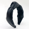 Dream Fashion Women's Luxury PU Leather Solid Color Headbands Custom Women Hair Accessories