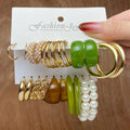 Fashion Acrylic Pearl Hoop Earrings Set Punk Metal Twist Butterfly Heart Dangle Drop Earrings for Women 2022
