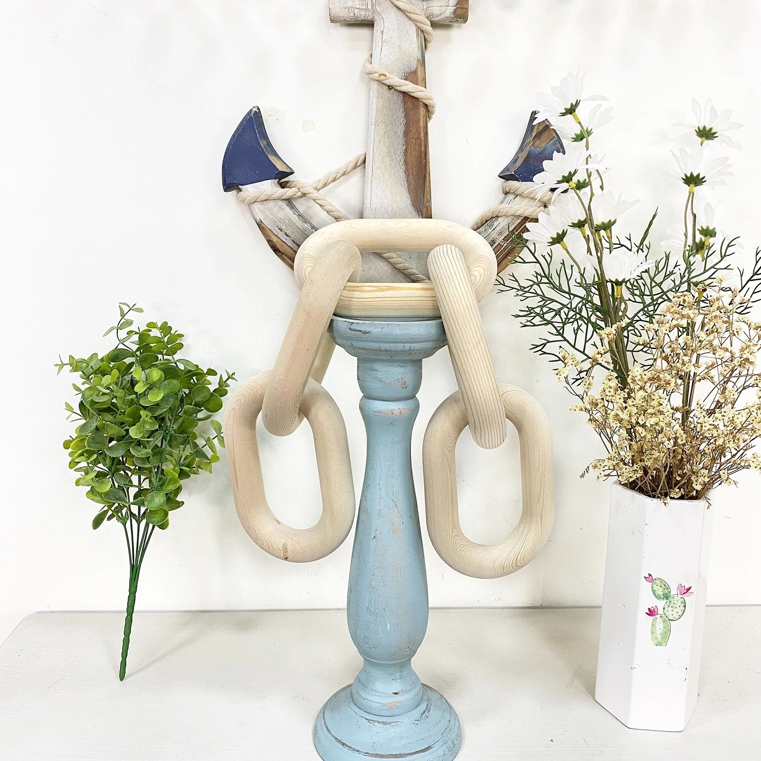 55 cm  Wood Chain Link Decorations for  Boho Home  Modern Farmhouse  Rustic Country Decor Living Room Bedroom