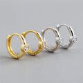 Fashion 925 Sterling Silver 18k Gold Plated Diamond Zircon Simple Round Hoop Earrings
