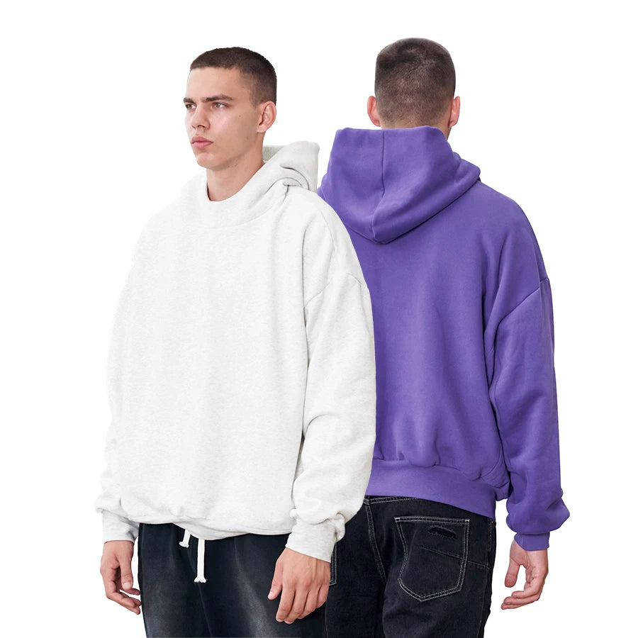 Manufacturer Custom Mens Cropped 3d Foam logo Pullover Cut Edge Fleece Cotton No Strings Raw Hem Puff Printing Hoodie for Men