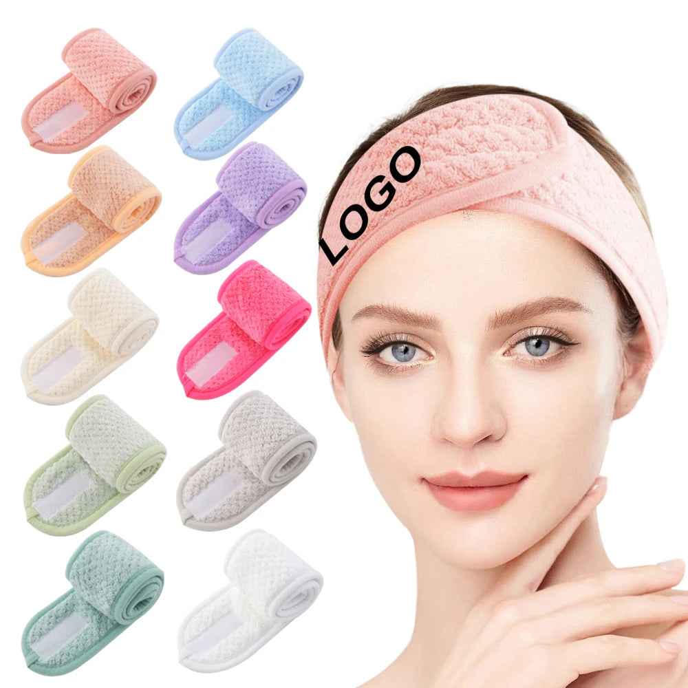 SC27762 Custom logo Pineapple Absorption Cosmetics Beauty Hairband Coral Fleece Makeup Skincare Headband Winter Spa Headband