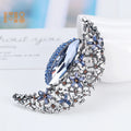 Korean Fashion Cute Moon Flower Alloy Diamond Rhinestone Brooch Pin Wholesale Corsage Brooch