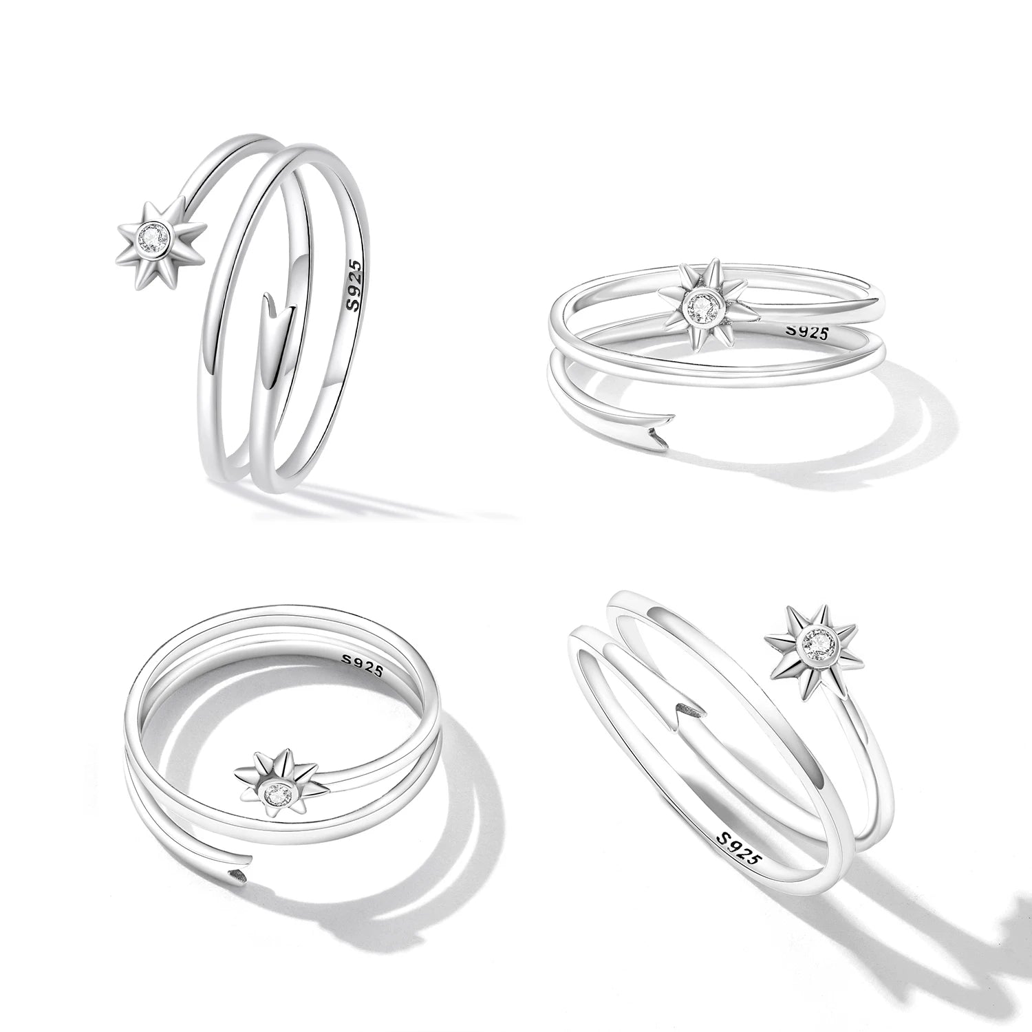 Qings Factory Low Price Latest Romantic Ladies French 925 Sterling Silver Engagement Rings for Wedding Anniversary & Party