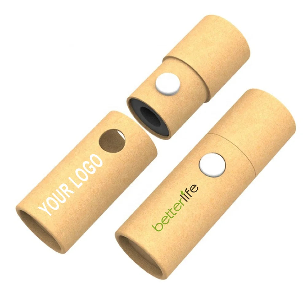 Betterlife Wholesale Custom Logo Printed Eco-friendly Recycled Rigid Art Paper Cylinder Packaging Boxes Handle Plastic Lined