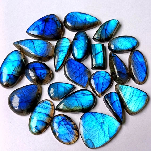 Blue Labradorite Loose Gemstone Wholesale Blue Labradorite Cabochon Loose Blue Labradorite Crystals Gemstone for Making Jewelry