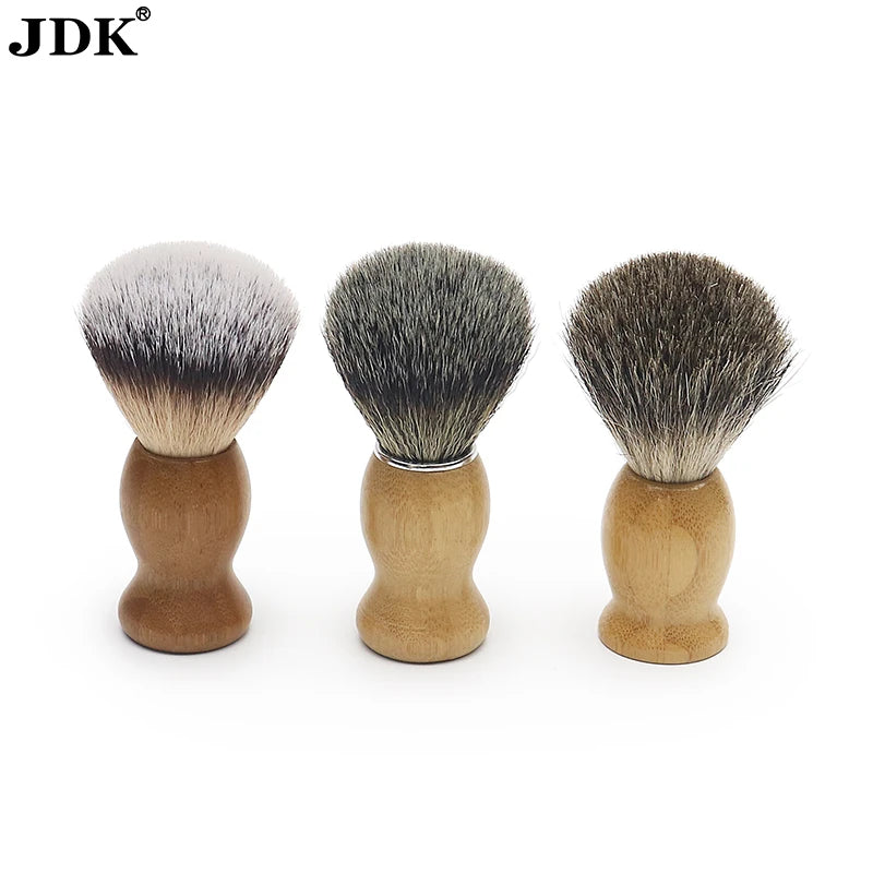 JDK Hot 1PC Shaving Brush Wood Handle Beard Care Brush With Synthetic Hair Knot