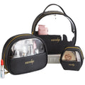 Women Semicircle  Makeup Kit Set Cosmetic Pouch Plastic TSA Clear TPU PVC Waterproof Travel Make up Bag Toiletry Purse Eco