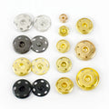 MeeTee C7-2 8-25mm Alloy Snap Button Accessories Round Hidden Two-Piece Snap Buttons for Coats Suits Clothing