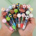 Cross-border Exclusive Cute Football Basketball Rugby Shape Plastic Non-Erasable Ballpoint Pen Cartoon Multi-color 9.2cm Made