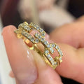 CAOSHI High Quality Delicate Full Round Cubic Zirconia Hollow Design Finger Rings for Women Diamond Engagement Gold Plated Rings