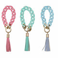 Colorful Keychain Acrylic Plastic Link Chain Keychain Creative Handmade Anti-lost Phone Key Ring for Women Girls DIY Gifts
