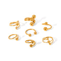 Minimalist Multiple Options Stacking Ball Rings Jewelry 18K PVD GoldPlated Waterproof Non Tarnish Open Adjustable Rings Women