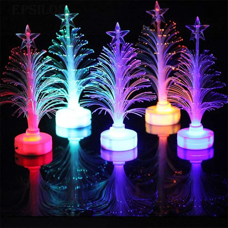 Epsilon Luxury Shining Colorful Optical Fiber Table Ornaments navidad christmas gift Decoration xma lights Mini LED  Christmas Tree