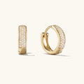 LOZRUNVE 925 Sterling Silver Jewelry Manufacturer Minimalist Elegant Micro Pave Gold Wide Thick Hoop Earring