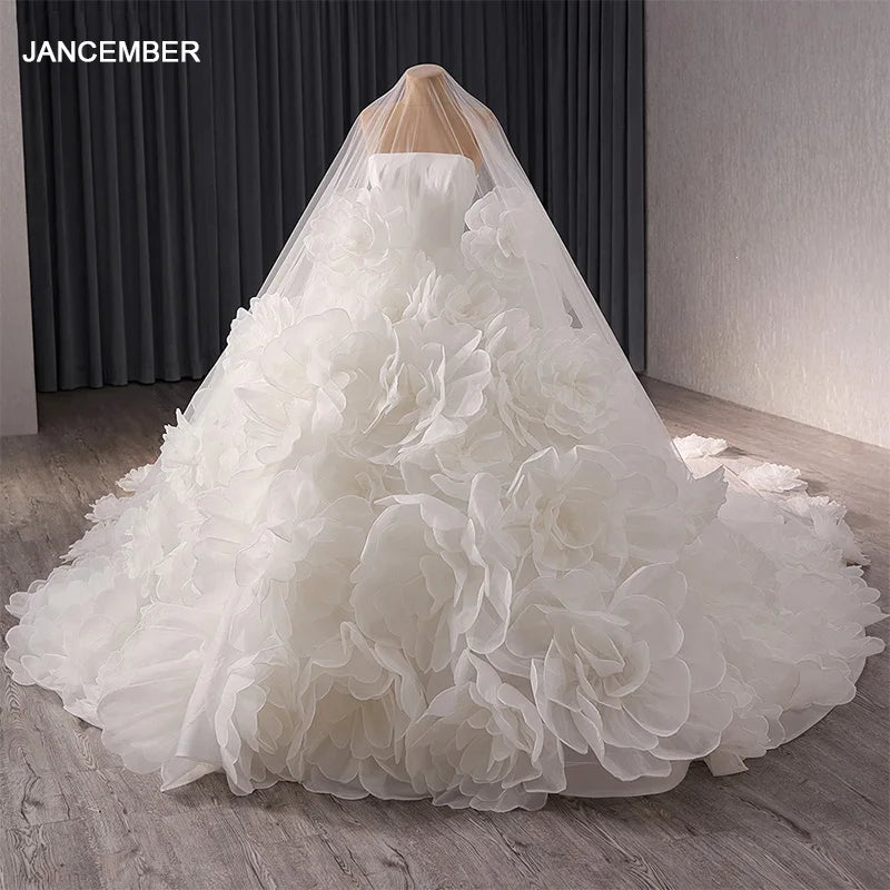 3D Cake Skirt Wedding Dress Sweetheart Elegant Chapel Bride Maxi Tail Off-Shoulder Train Wedding Dresses Rsm241086