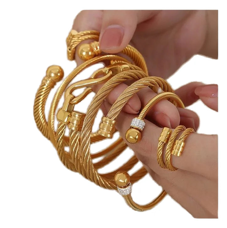 Women's Gold Fashion Bangles Middle East Beads Dubai Balls Bracelets Ethiopian Saudi Arabia Wedding Jewelry African Gifts