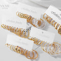 VKME  Gold Plated Hoop Earrings Fashion Pearl Hoop Earring Set for Women Jewelry