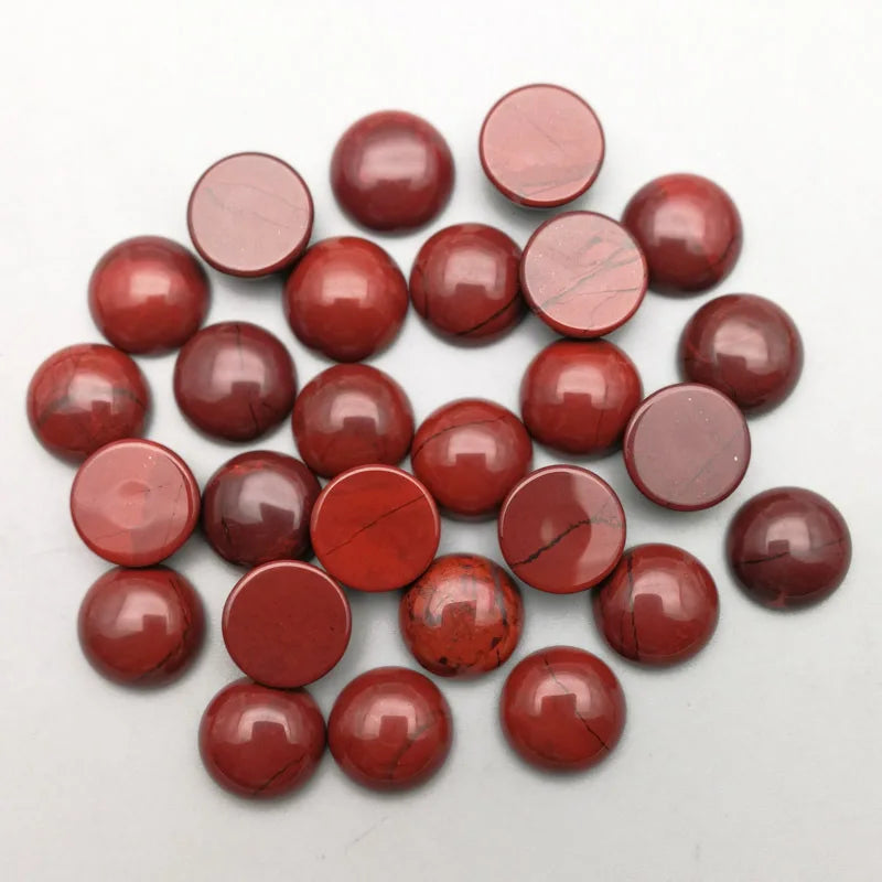 natural gemstone 14mm Red jasper Round Cabochon Gemstone Earring Gemstone Necklace Gemstone Crafts