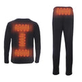 SAVIOR Men's Thick Thermal Heated Underwear Set Black Breathable Eco-Friendly Soft Knit Base Layer Clothes for Winter Cold
