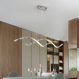 Modern Led Pendant Lights for Nordic Dining Kitchen Hanging Lamp Room Bar Home Decor Fixtures Gold/Chrome Plate Length90/110cm