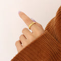 Hot Selling Simple Design Titanium Stainless Steel Screw Thread Style Ring for Women