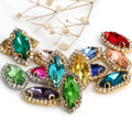 Wholesale HFour DIY 3D Cup Chain Sew-On Technique Horse Eye Crystal Glass Flatback Rhinestone Loose Rhinestones 12 Facets
