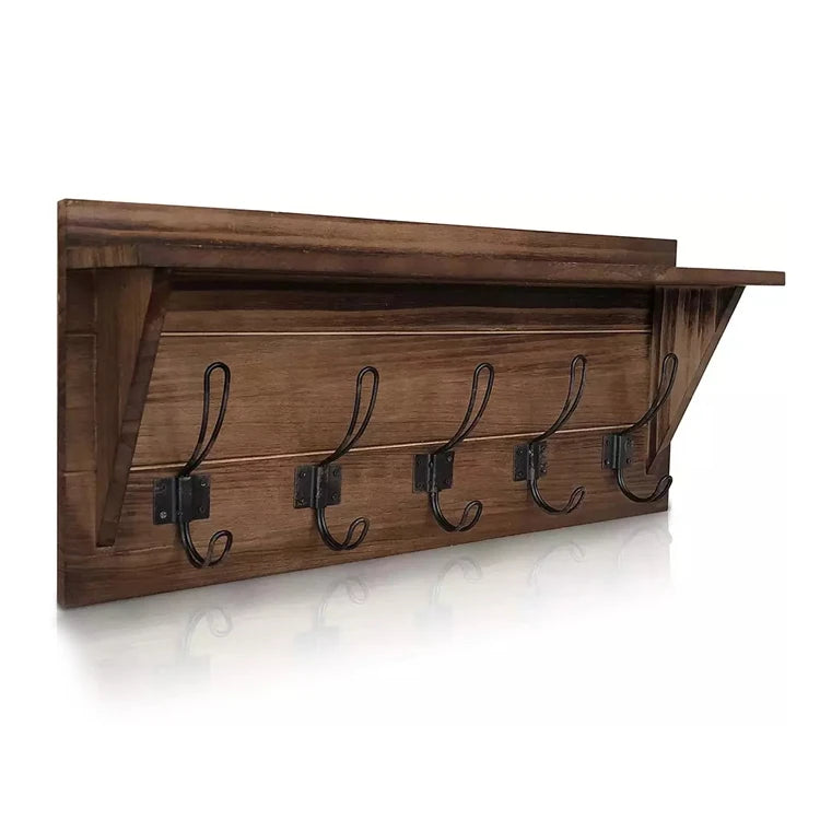 Factory Custom Solid Wood Living Room Coat Hook with Hook