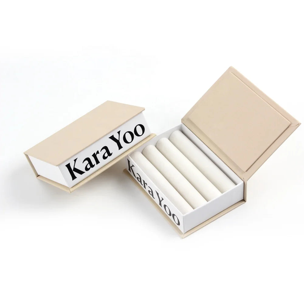 Luxury Magnetic Paper Jewelry Boxes Beige Cream Color Jewellery Rings Packaging Boxes