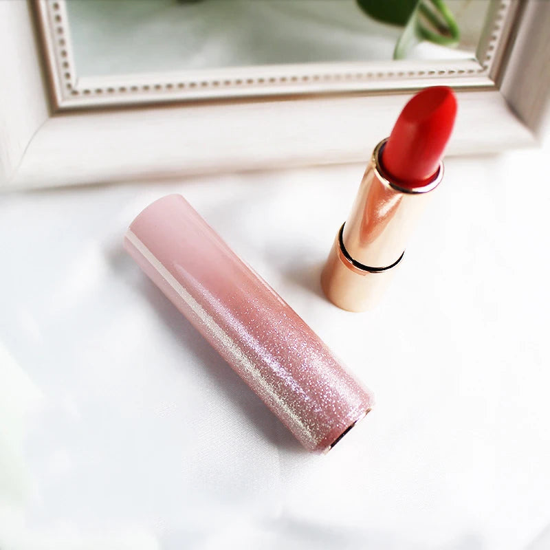 Yueshunxing Empty Lipstick Containers 12.1mm pink Shiny Empty Lipstick Tube Luxury Press Lip Balm Tube