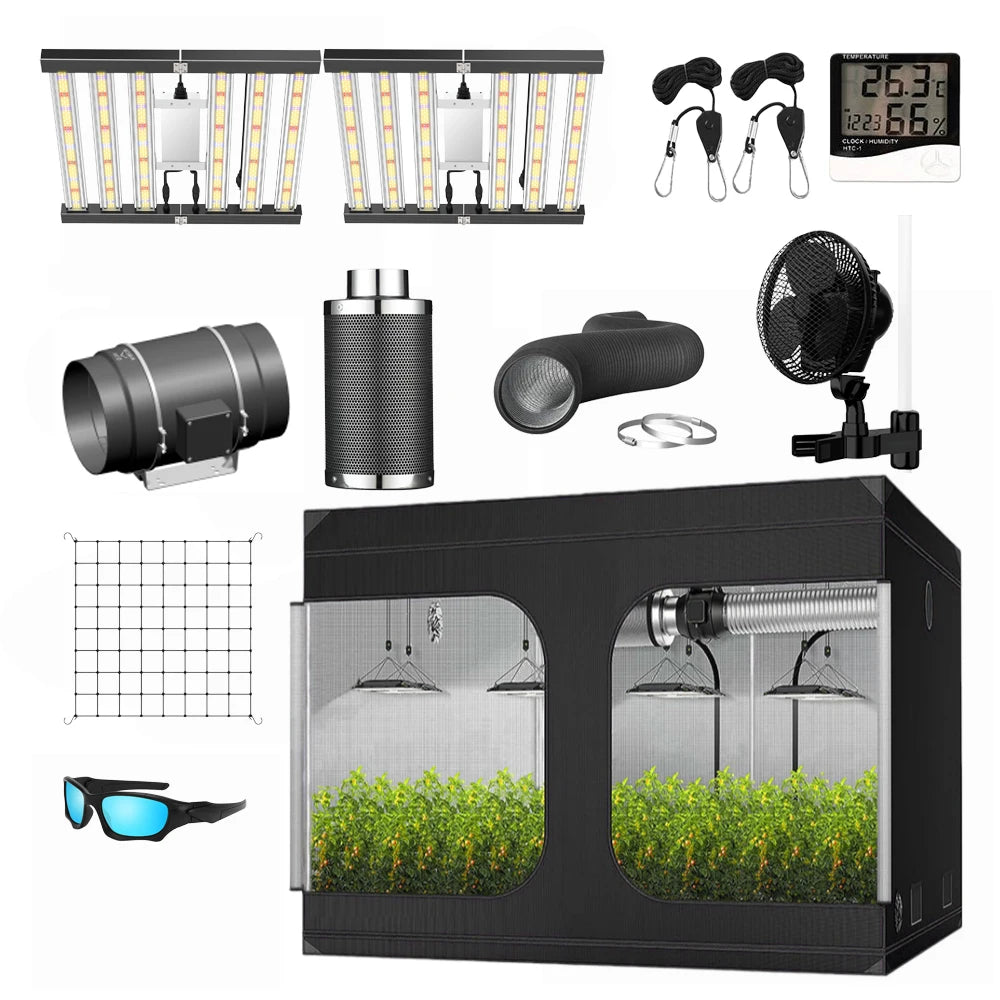 4x4 5x5 ft 8x4ft 120x120cm 150x150cm Grow Tent Complete Kit with Led Grow Light for Weed Garden Building Things Grow Tent Kit