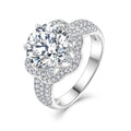 China Customization OEM Wholesale Rhodium Plated Sterling Silver 925 Luxury Engagement Rings for Women Wedding & Party Jewelry