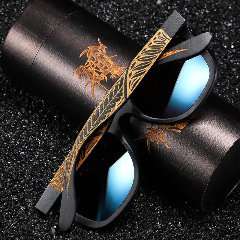 New Vintage Bamboo Wooden Fashionable Men's Sunglasses - Pure Bamboo Glasses 1610l