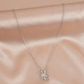 Fashion Men Women Robot Rabbit Pendant Necklace for Couple Pearl Fluorescent Rabbit Necklace Easter Festival Jewelry