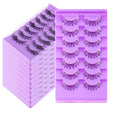 Wholesale c Curl Strip Eyelashes Pointed Premade Fans Wispy Lash Extensions 0.07 Natural Fur Eyelashes