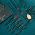 17 Pieces Professional Makeup Brush  Beauty Tool Kit Cleaning Mat Makeup Sponge Face Powder Eye Shadow Brush  Makeup Brushes Set