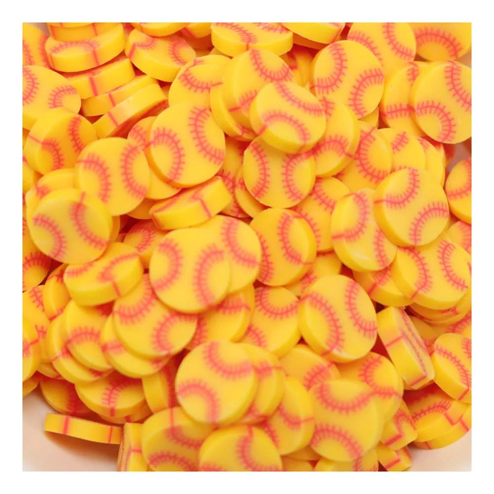 Yellow  Ball Polymer Clay Slices Soft Pottery Sports Series Sprinkles for DIY Crafts Decoration Accessories