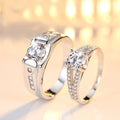Classic Engagement Anniversary Korean Wedding Shell Cluster Ring with Geometric Design Trendy Unisex Silver Plated Jewelry