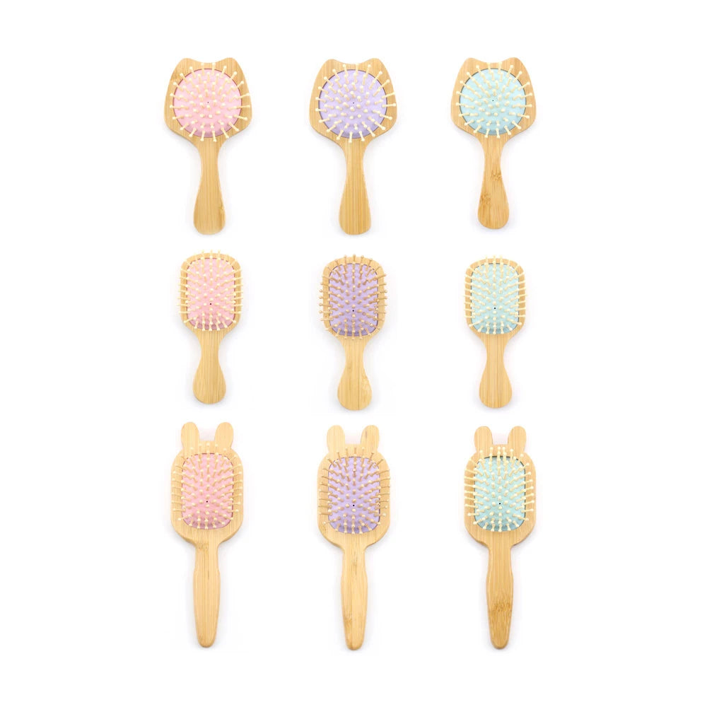 Manufacture Wholesale Massage Comb Hair Styling air Bag Comb Log Nylon Rubber Wood Color Hair Brush